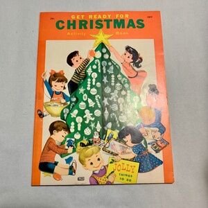 Vintage Get Ready For Christmas Activity Book 1971 Samuel Lowe Co - 60+ Pages